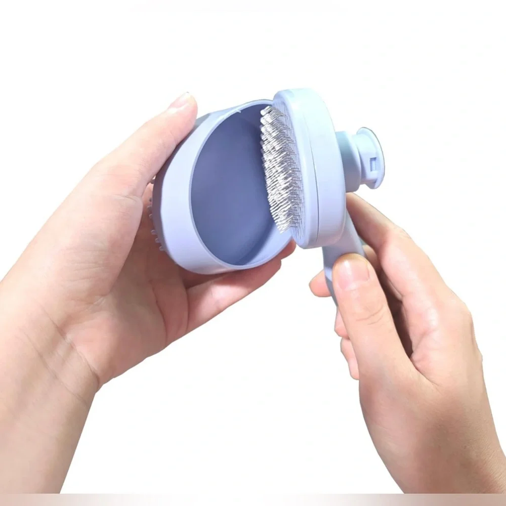 Furfox Cat/ Dog Blue Brush for Shedding, Grooming, Massage, Bathing, Brush NIP